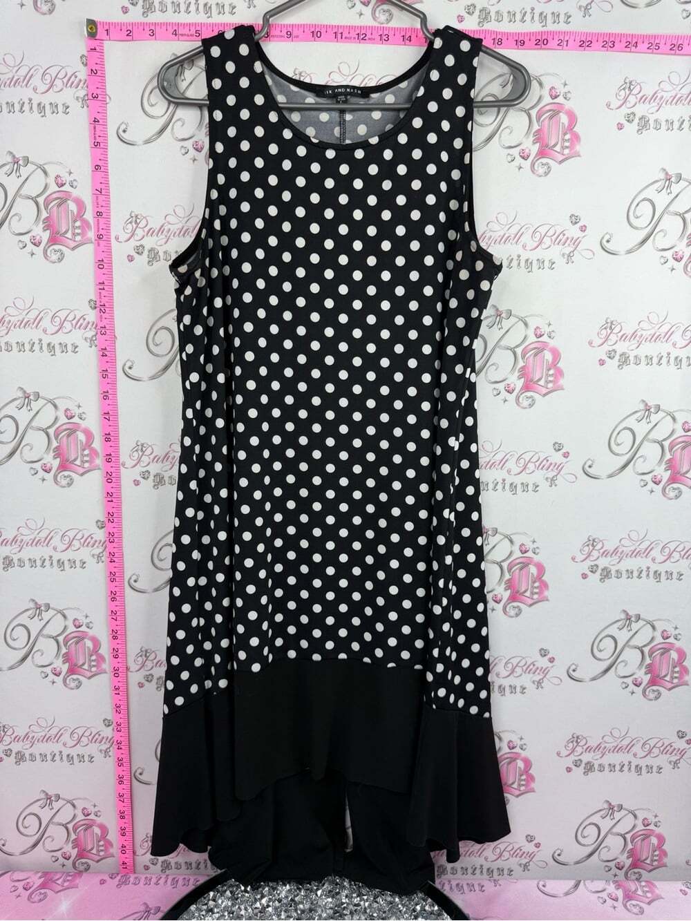 NIK & NASH DRESS Black & White Polka Dot Sleeveless dotted Dress